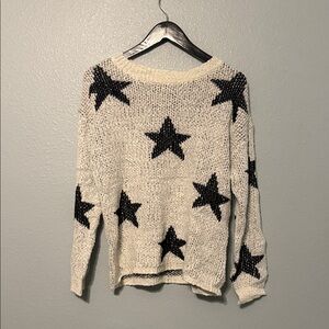 Altar'd State Cream and Black Star Sweater